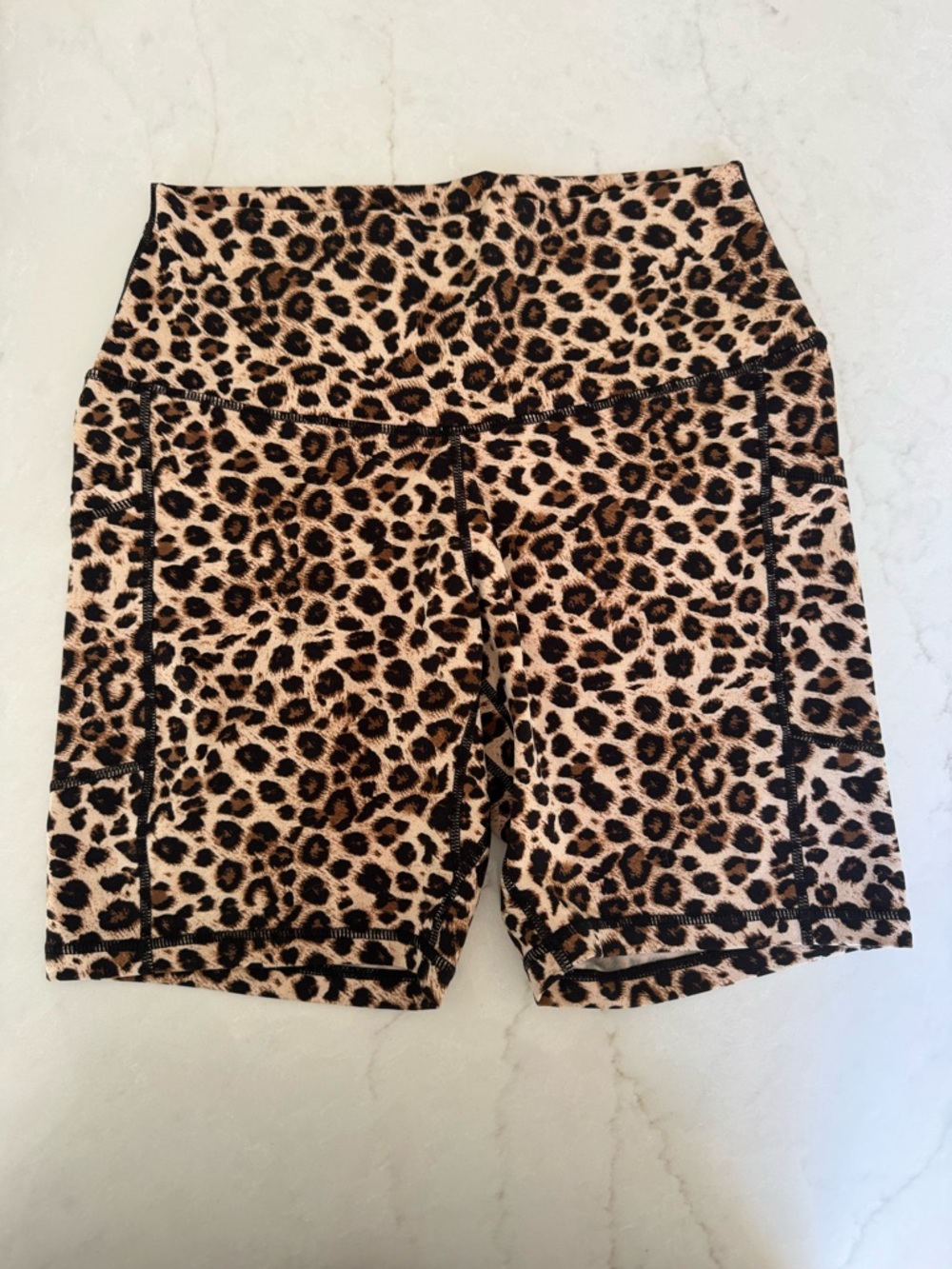 Colorfulkoala Leopard Biker Shorts Pockets High Rise XL